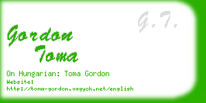 gordon toma business card